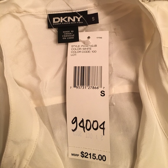 NWT DKNY Classic SILK with racer stripes! - Picture 3 of 3